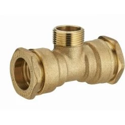 Té Laiton Pour Tuyau Polyéthylène Mâle Au Centre M1/2' (15x21) NOYON & THIEBAULT - Ø 20 Mm - 1733-2015L1