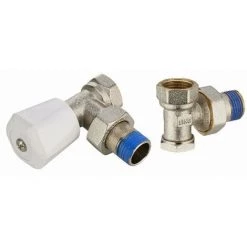 Kit Robinet De Radiateur Manuel équerre Mâle M1/2' (15x21) + Coude De Réglage Mâle M1/2' (15x21) NOYON & THIEBAULT - 803577