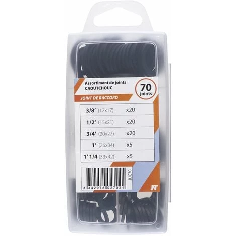 Coffret 70 Joints Caoutchouc Int 12x17/15x21/20x27/26x34/33x42 NOYON & THIEBAULT 3 Coffret 70 Joints Caoutchouc Int 12x17/15x21/20x27/26x34/33x42 NOYON & THIEBAULT