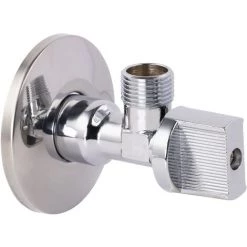 Robinet D'arrêt équerre 1/4 De Tour + Rosace NOYON & THIEBAULT M1/2' - M3/8'