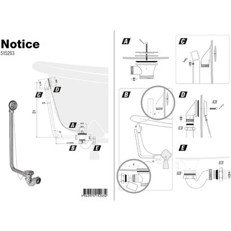 NOYON & THIEBAULT Vidage A Chainette + Siphon Pour Baignoire 'pied De Lion' Chr Boite 1 Pièce 7 NOYON & THIEBAULT Vidage A Chainette + Siphon Pour Baignoire 'pied De Lion' Chr Boite 1 Pièce – Image 5