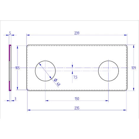 Cache Platine Double Abs Chromé Ea150 Mm. NOYON & THIEBAULT 6 Cache Platine Double Abs Chromé Ea150 Mm. NOYON & THIEBAULT – Image 4
